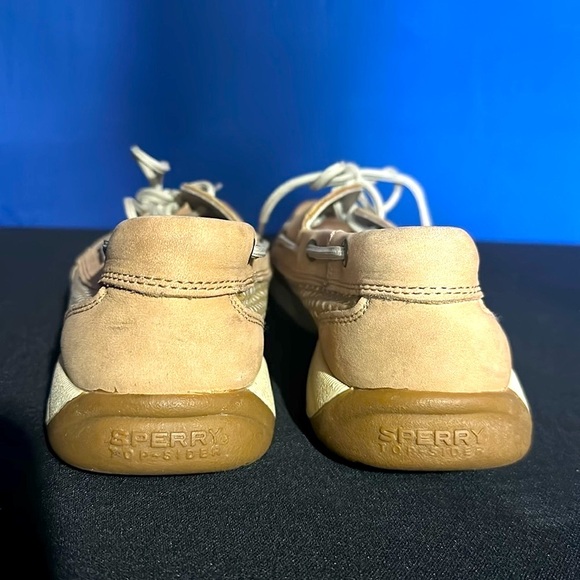 SPERRY TOP SIDER STS90317 2 Eye Tan Beige Leather Slip On Boat Shoes Women's 9.0 - Picture 7 of 10